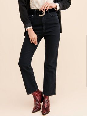 Agolde Black Pinch Waist Straight Leg Jeans